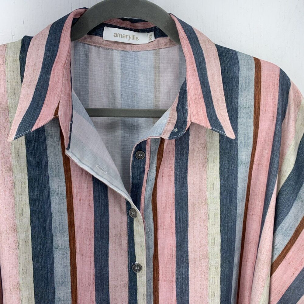 Amaryllis Womens‎ 2XP Button Up Tunic High Low To… - image 3